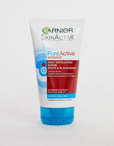 Интенсивно отшелушивающий скраб для лица 150 мл от черных точек Garnier - Pure Active - Бесцветный