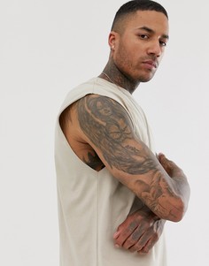 Длинная oversize-майка ASOS DESIGN - Бежевый