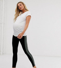 Леггинсы с завышенной талией и двойными полосками по бокам ASOS DESIGN Maternity - Черный