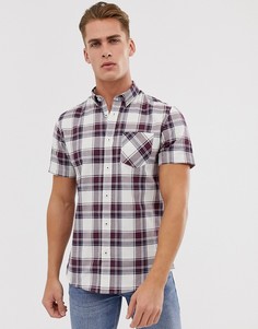 Оксфордская рубашка в бордовую клетку Burton Menswear - Красный