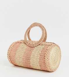 Розовая плетеная сумка из рафии KAANAS - Розовый