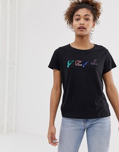 Футболка с блестящим логотипом Pepe Jeans - Susana - Черный