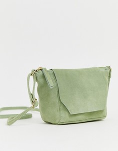 Замшевая сумка через плечо ASOS DESIGN - Зеленый