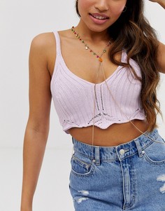 Золотистая цепочка для тела с разноцветными круглыми подвесками ASOS DESIGN - Золотой