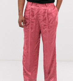 Розовые фактурные брюки с широкими штанинами Heart & Dagger - Розовый