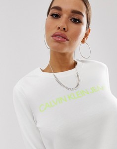 Свитшот с логотипом Calvin Klein Jeans institutional - Белый
