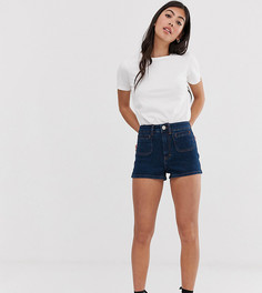 Джинсовые шорты с карманами в стиле 70-х ASOS DESIGN Petite - Синий