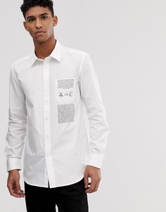Белая рубашка с длинными рукавами и принтом Diesel S-Ven - Белый