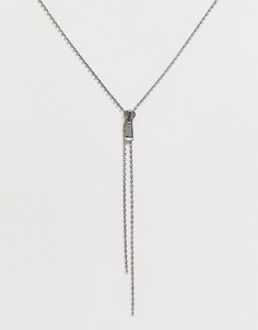 Серебристое ожерелье с бегунком и стразами ASOS DESIGN - Серебряный