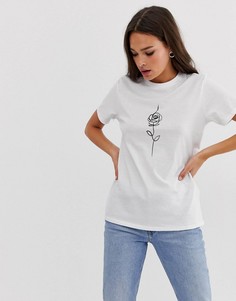 Футболка с принтом розы ASOS DESIGN - Белый