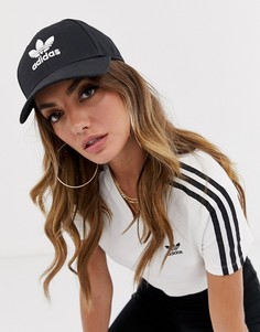 Черная кепка с логотипом-трилистником adidas Originals - Черный