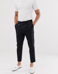 Черные суженные книзу брюки River Island - Черный