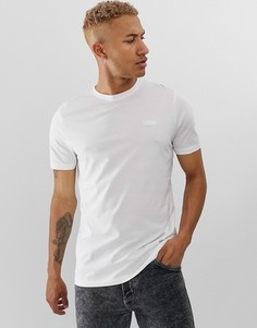 Белая футболка с вышитым логотипом на груди HUGO Dero - Белый