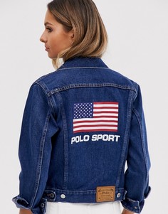 Джинсовая куртка с логотипом Polo Sports - Синий