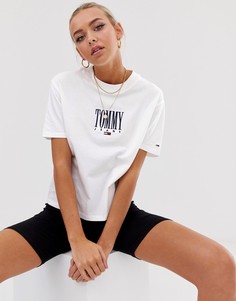 Футболка с вышитым логотипом Tommy Jeans - Белый