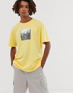 Желтая oversize-футболка с принтом города Brooklyn Supply Co - Желтый
