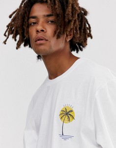 Белая свободная футболка с пальмовым принтом Brooklyn Supply Co - Белый