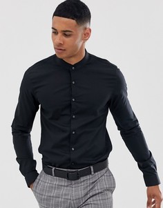 Приталенная рубашка с воротником-стойкой Calvin Klein Elba - Черный