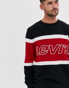 Черно-красный свитшот колор блок с логотипом Levis - Черный Levis®