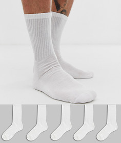 Набор из 5 пар белых носков New Look - Белый