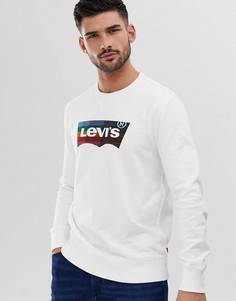 Белый свитшот с большим радужным логотипом в форме летучей мыши Levis - Белый Levis®