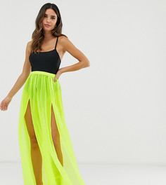 Эксклюзивная сетчатая пляжная юбка неоново-лаймового цвета Glamorous - Зеленый