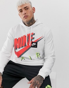 Белый худи с неоновым логотипом Nike - Белый