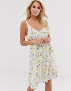 Платье мини с открытой спиной и цветочным принтом Vila - Мульти