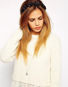 Повязка на голову в виде венка в стиле гранж и с эффектом омбре New Look - Черный