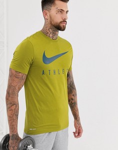 Футболка цвета хаки Nike Training Dry Аthlete - Зеленый