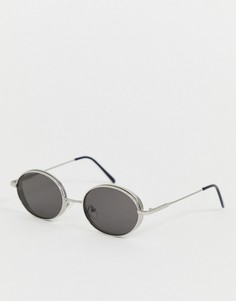 Серебристые овальные солнцезащитные очки AJ Morgan - Серебряный