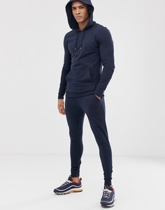 Темно-синие джоггеры скинни и худи ASOS DESIGN - Темно-синий