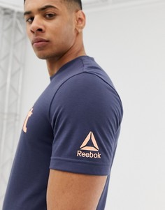 Темно-синяя футболка с логотипом Reebok - Crossfit - Темно-синий
