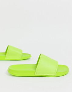 Неоновые шлепанцы ASOS DESIGN - Желтый