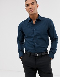 Приталенная поплиновая рубашка Harry Brown - Темно-синий
