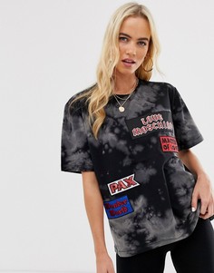 Футболка с принтом тай-дай и нашивкой Love Moschino - Черный
