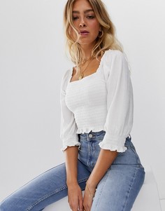 Кроп-топ со сборками Free People - Brenyce - Белый