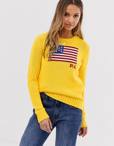 Трикотажный джемпер с логотипом Polo Ralph Lauren - Желтый