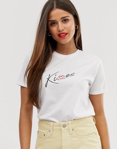 Футболка с принтом kisses ASOS DESIGN - Белый