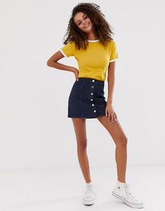 Вельветовая юбка на пуговицах Brave Soul - nikita - Темно-синий