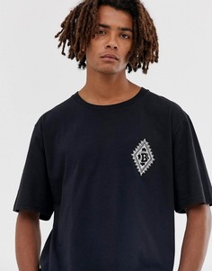 Черная oversize-футболка с принтом Brooklyn Supply Co - Черный