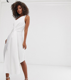 Платье миди на одно плечо для выпускного ASOS DESIGN Tall - Белый