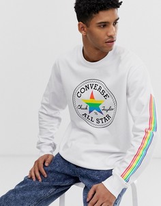 Белый свитшот с радужным принтом Converse Pride - Белый