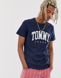 Темно-синяя футболка с логотипом Tommy Jeans essential - Темно-синий