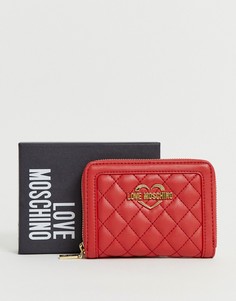 Красный стеганый кошелек Love Moschino - Красный