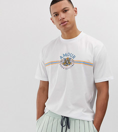 Свободная футболка с принтом ASOS DESIGN Tall - Белый