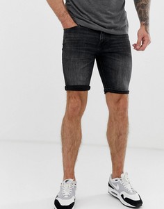 Черные выбеленные облегающие джинсовые шорты Jack & Jones Intelligence - Черный