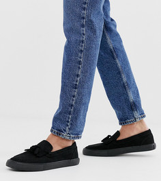 Черные кеды-слипоны для широкой стопы с кисточками ASOS DESIGN - Черный
