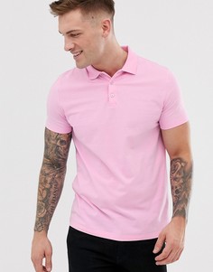 Розовая трикотажняа футболка-поло ASOS DESIGN - Розовый