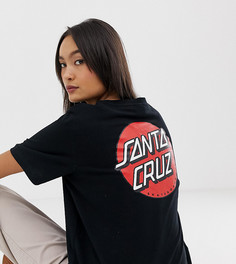 Черная футболка с принтом Santa Cruz OG - Черный